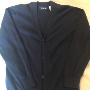Boys navy blue cardigan sweater Sz 8